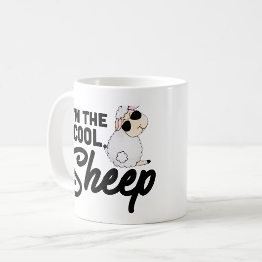 羊とヤギの恋人の贈り物:私はクール羊 コーヒーマグカップ (正面左)