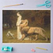 羊とライオンの切り離し紙 薄葉紙 (クラフト)