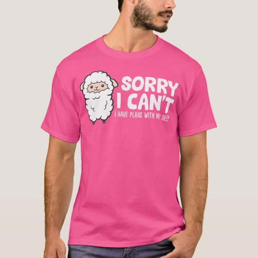 羊と一緒に予定が立てなくてごめんなさい Tシャツ (正面)