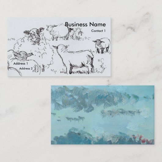 羊と子羊のスケッチ名刺 名刺 (正面/裏面)