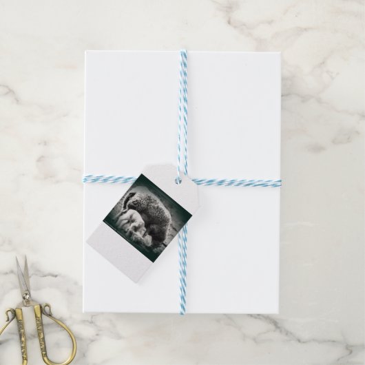 羊と子羊のモノピクチャ ギフトタグ (より糸付き)