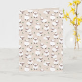 羊と子羊の手描きかわいい農場動物 カード (黄色い花)