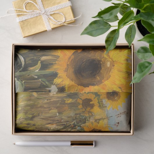 羊と子羊ひまわり畑のデコページ 薄葉紙 (ギフト)