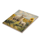 羊と子羊ひまわり畑 タイル (側面)