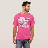 羊と狼を生きろ食べう Tシャツ (正面フル)