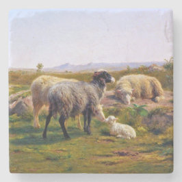 羊と羊の自然(by Rosa Bonheur) ストーンコースター