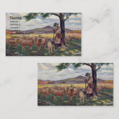 羊と羊飼いのヴィンテージの世話 名刺 (正面/裏面)