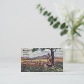 羊と羊飼いのヴィンテージの世話 名刺 (スタンド正面)