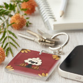 羊と花 キーホルダー (正面右)