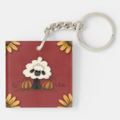 羊と花 キーホルダー (裏面)