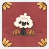 羊と花 スクエアシール (正面)