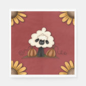 羊と花 スタンダードランチョンナプキン (正面)