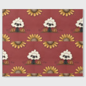 羊と花 ラッピングペーパー (フラット)