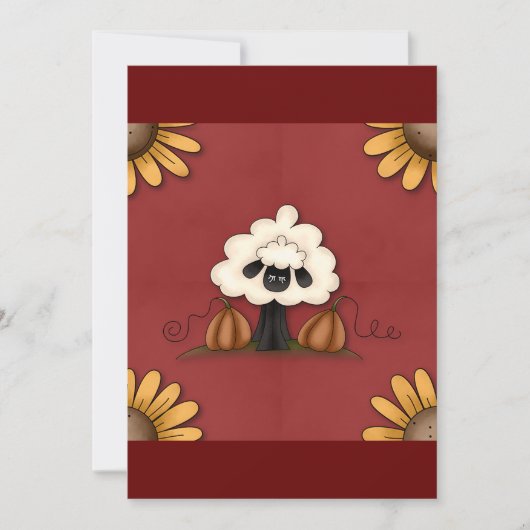 羊と花 招待状 (正面)