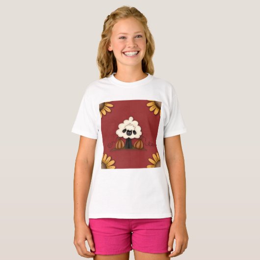 羊と花 Tシャツ (正面フル)