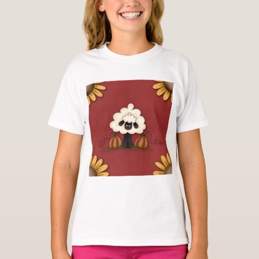 羊と花 Tシャツ (正面)