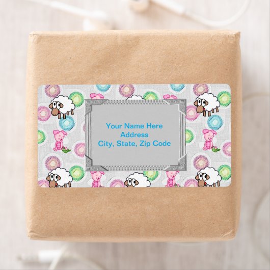 羊と豚モノグラムのラベル ラベル (インサイチュ)