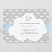 羊と雲の招待状（灰色の青） 招待状 (正面/裏面)