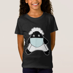 羊と顔マスク 動物の持ち主ギフト Tシャツ