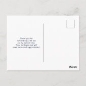 羊に引かれる馬車に乗った少女のヴィンテージ サンキュー カード (裏面)