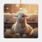 羊のおもしろいクリスマス、農場愛好家のためのギフト セラミックオーナメント (裏面)