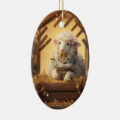 羊のおもしろいクリスマス、農場愛好家のためのギフト セラミックオーナメント (右)