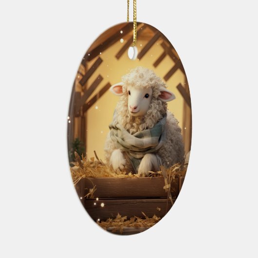 羊のおもしろいクリスマス、農場愛好家のためのギフト セラミックオーナメント (右)