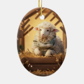 羊のおもしろいクリスマス、農場愛好家のためのギフト セラミックオーナメント (裏面)