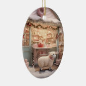 羊のおもしろいクリスマス、農場愛好家のためのギフト セラミックオーナメント (右)