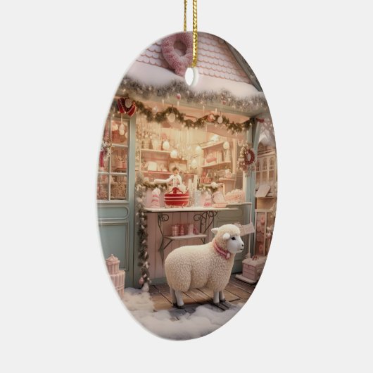 羊のおもしろいクリスマス、農場愛好家のためのギフト セラミックオーナメント (右)