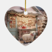 羊のおもしろいクリスマス、農場愛好家のためのギフト セラミックオーナメント (裏面)