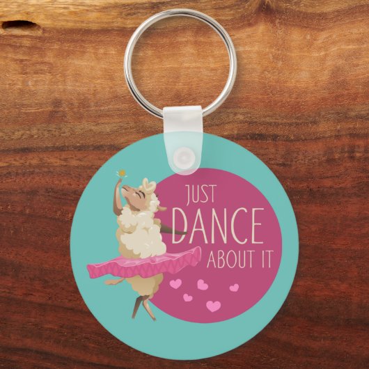 羊のおもしろいメッセージ – それについて踊る1 キーホルダー (正面)