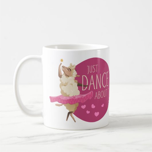羊のおもしろいメッセージ – それについて踊る1 コーヒーマグカップ (左)