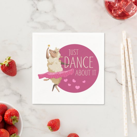 羊のおもしろいメッセージ – それについて踊る1 スタンダードカクテルナプキン (インサイチュ)