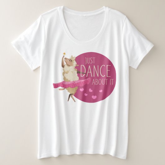 羊のおもしろいメッセージ – それについて踊る1 プラスサイズTシャツ (デザイン正面)