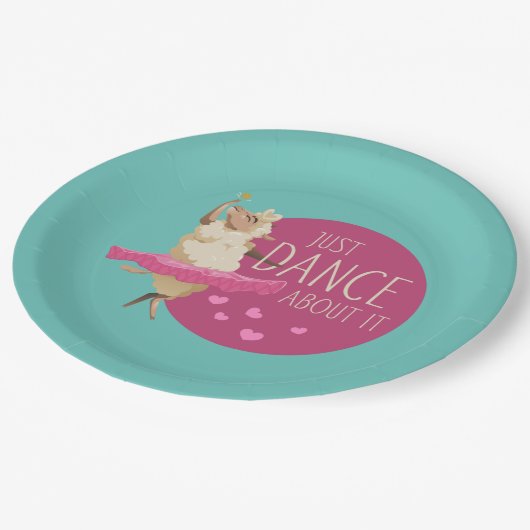 羊のおもしろいメッセージ – それについて踊る1 ペーパープレート (アングル)