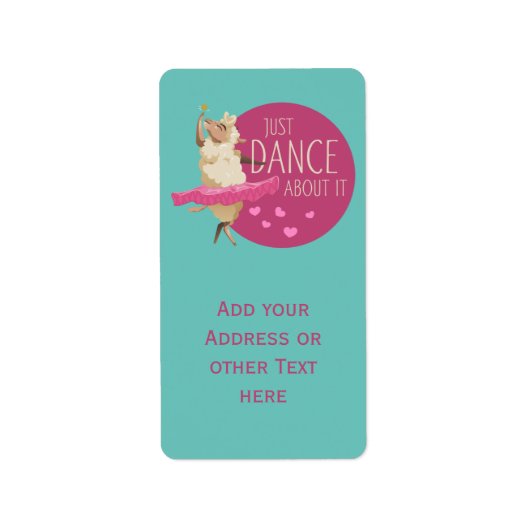 羊のおもしろいメッセージ – それについて踊る1 ラベル (正面)