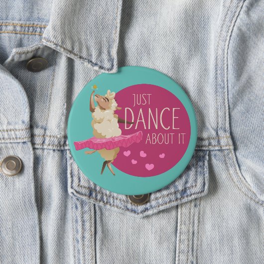 羊のおもしろいメッセージ – それについて踊る1 缶バッジ (インサイチュ)