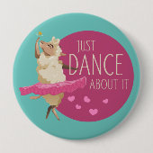 羊のおもしろいメッセージ – それについて踊る1 缶バッジ (正面)