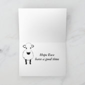 羊のおもしろい誕生日、祭日、名前を前に追加 カード (内部)