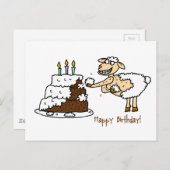 羊のお誕生日ケーキ ポストカード (正面/裏面)