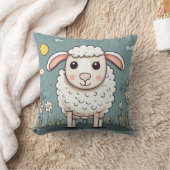 羊のかわいい クッション (ブランケット)
