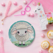 羊のかわいい ペーパープレート (パーティー)