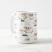 羊のよくはしゃぐ柄 コーヒーマグカップ (正面左)