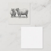 羊のイラストアート2匹 エンクロージャーカード (正面/裏面)