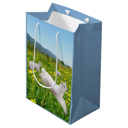 羊のイースターの跳躍 ミディアムペーパーバッグ (正面アングル)