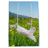 羊のイースターの跳躍 ミディアムペーパーバッグ (裏面)