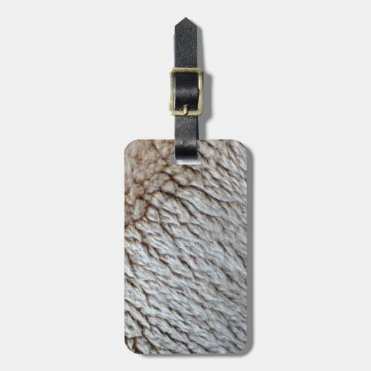 羊のウール抽象芸術自然写真 ラゲッジタグ (正面縦)