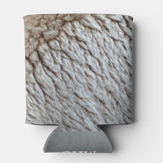 羊のウール抽象芸術自然写真 缶クーラー (裏面)