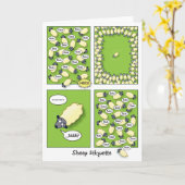 羊のエチケット（誕生日） カード (黄色い花)
